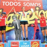 Rocío Martínez, Isabel Palomeque, María González, segundo, primero y tercer lugar categoría Máster femenil 5 km.